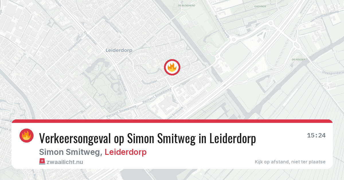 Verkeersongeval op Simon Smitweg in Leiderdorp — 8 jun 2026