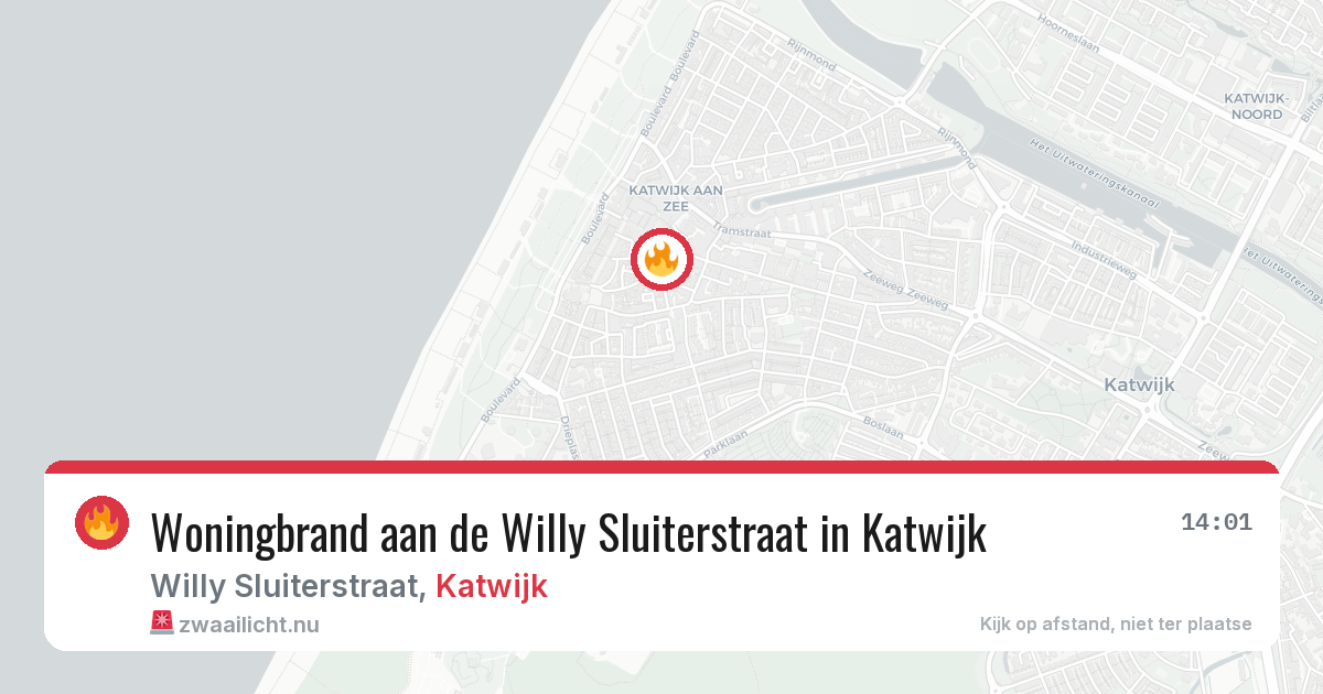 Woningbrand aan de Willy Sluiterstraat in Katwijk — 4 apr 2026