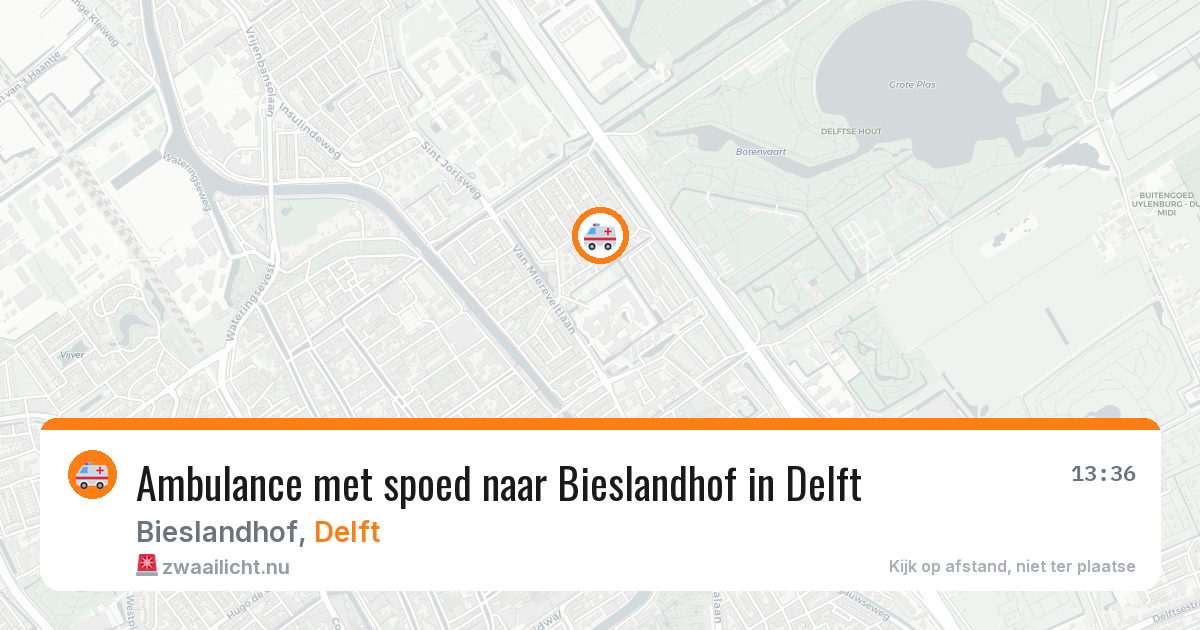 Ambulance met spoed naar Bieslandhof in Delft — 28 mrt 2026