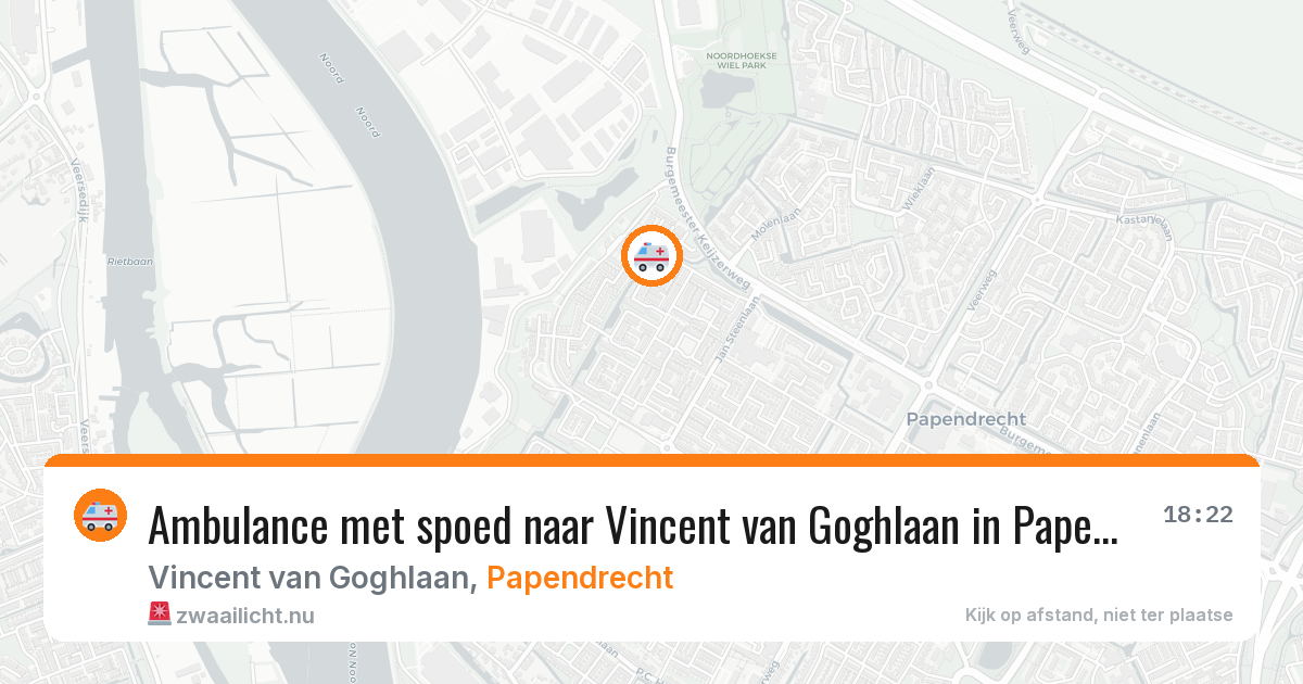 Ambulance met spoed naar Vincent van Goghlaan in Papendrecht — 16 mrt 2026