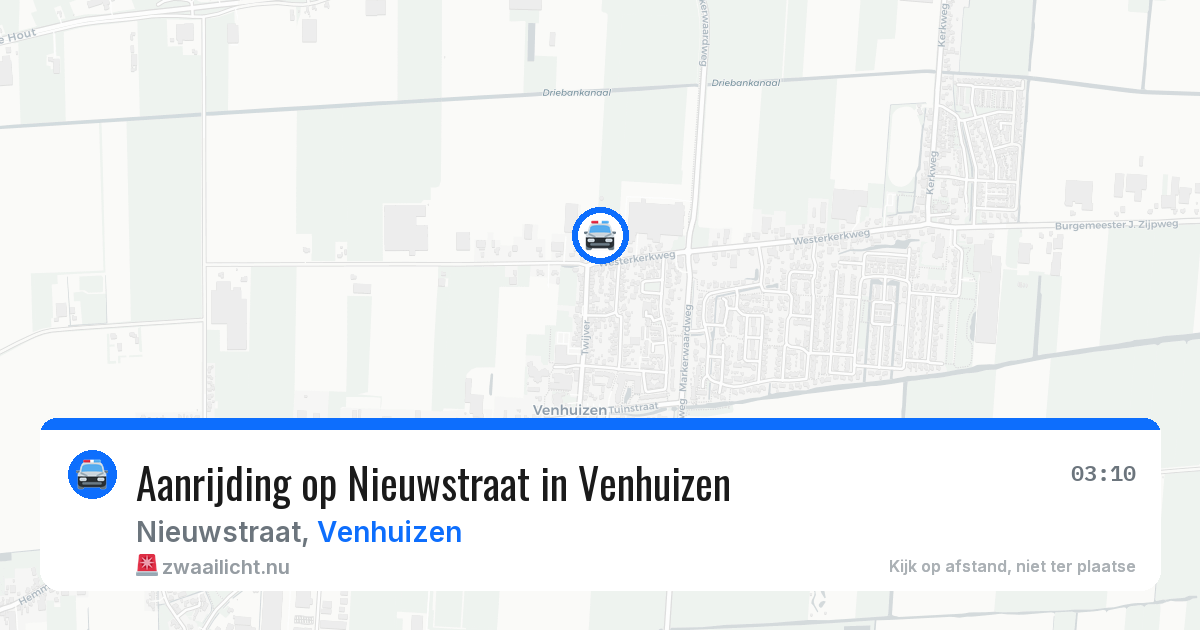 Aanrijding op Nieuwstraat in Venhuizen — 23 mei 2026