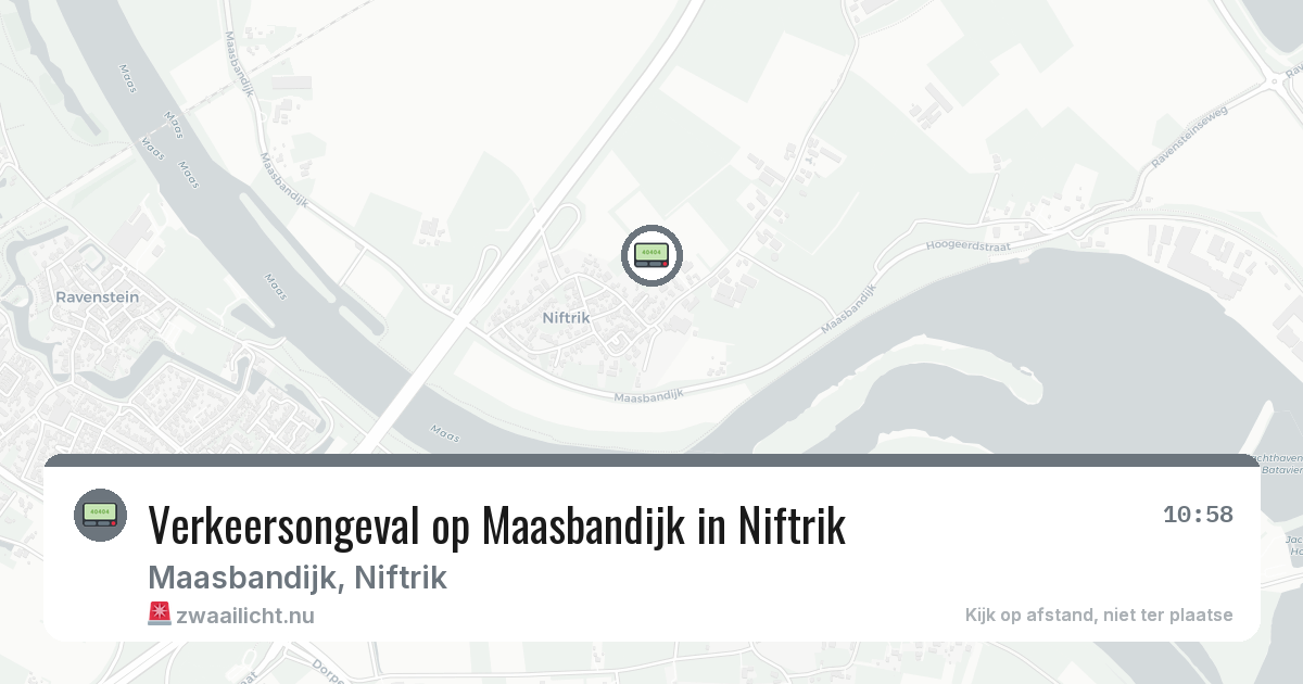 Verkeersongeval op Maasbandijk in Niftrik — 9 mei 2026