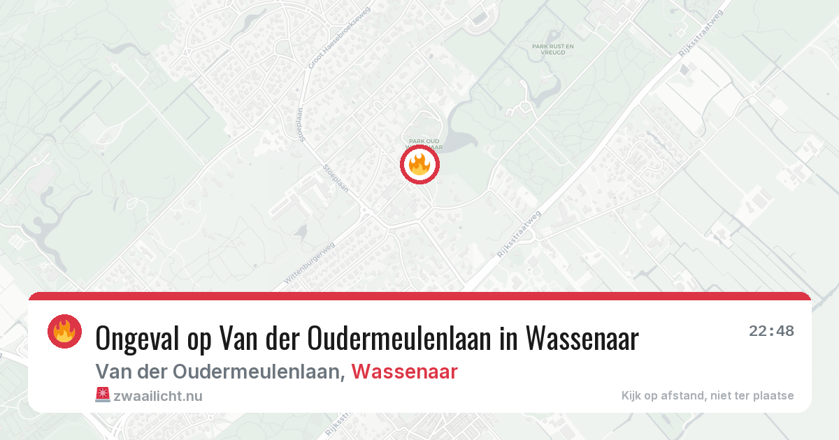 Ongeval op Van der Oudermeulenlaan in Wassenaar — 12 jul 2026