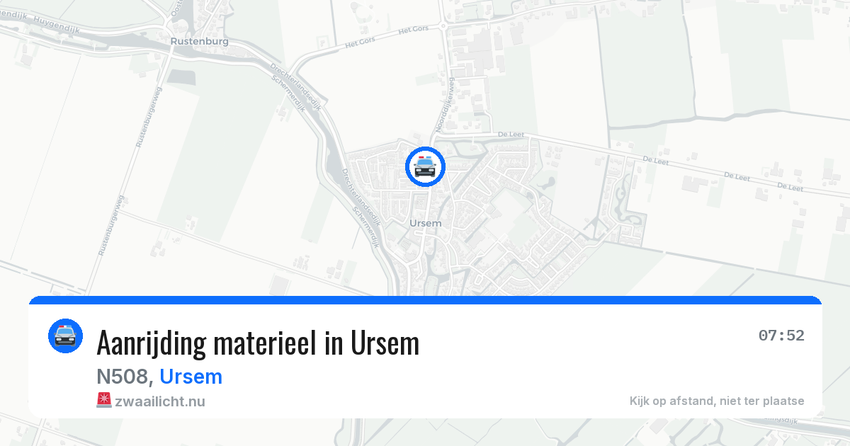 Aanrijding materieel in Ursem — 10 apr 2026
