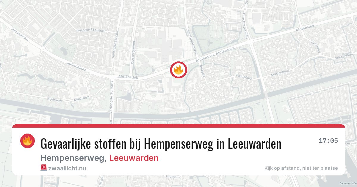 Gevaarlijke stoffen bij Hempenserweg in Leeuwarden — 8 mei 2026
