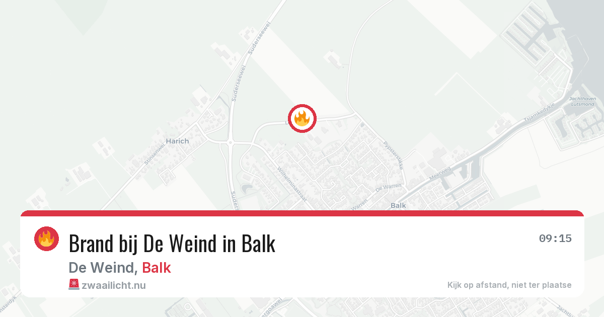 Brand bij De Weind in Balk — 22 feb 2026