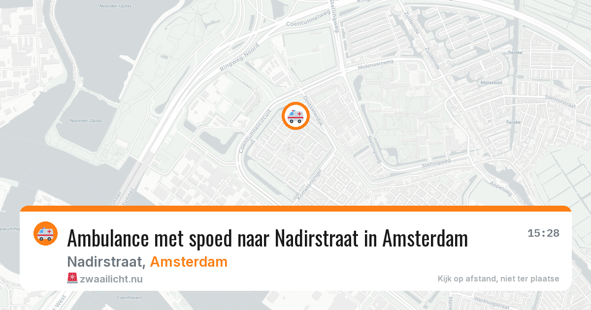 Ambulance met spoed naar Nadirstraat in Amsterdam — 19 jul 2026