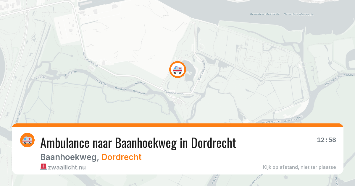 Ambulance naar Baanhoekweg in Dordrecht — 23 mrt 2026