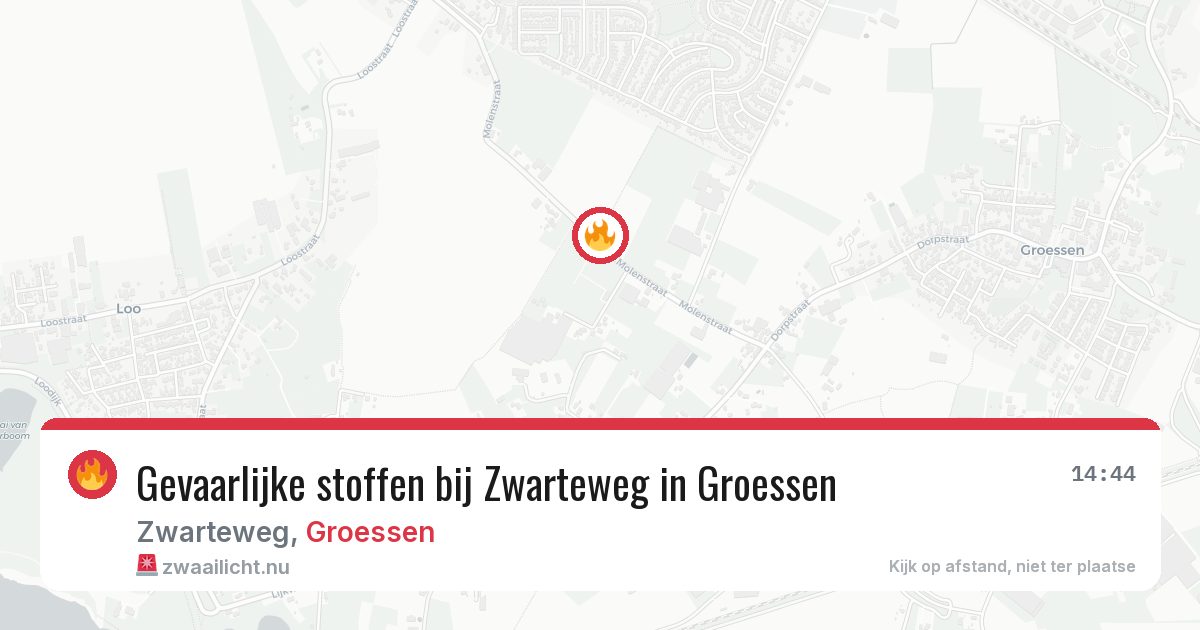 Gevaarlijke stoffen bij Zwarteweg in Groessen — 3 jun 2026