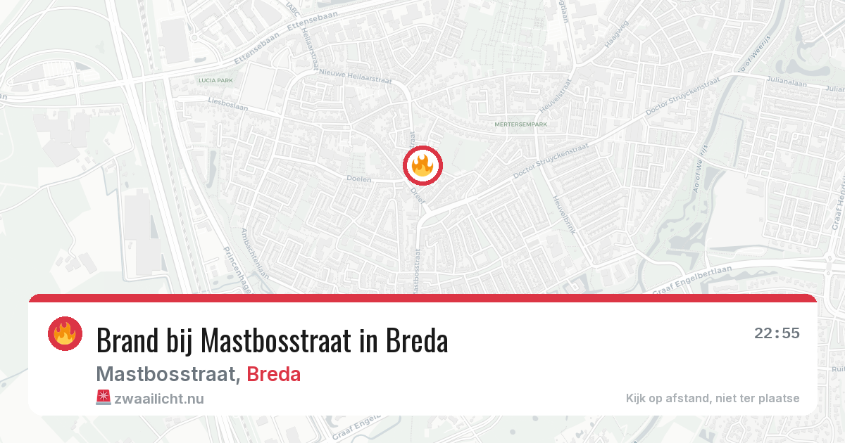 Brand bij Mastbosstraat in Breda — 12 apr 2026