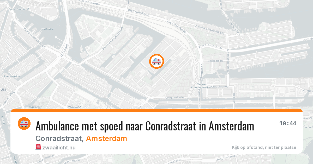 Ambulance met spoed naar Conradstraat in Amsterdam — 11 jul 2026