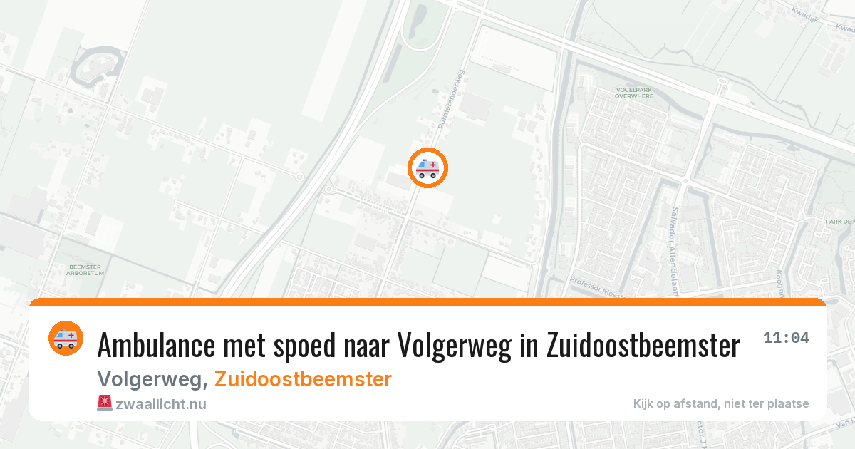 Ambulance met spoed naar Volgerweg in Zuidoostbeemster — 9 jul 2026