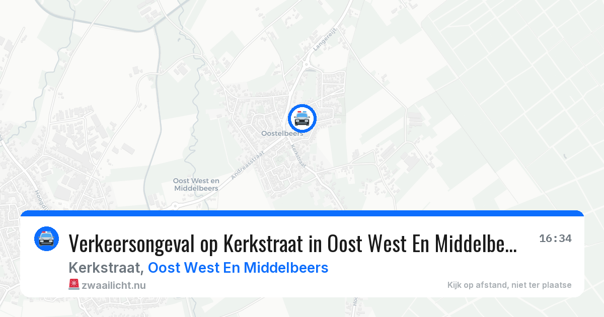 Verkeersongeval op Kerkstraat in Oost West En Middelbeers — 22 mrt 2026