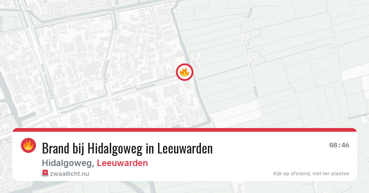 Brand bij Hidalgoweg in Leeuwarden — 31 mrt 2026
