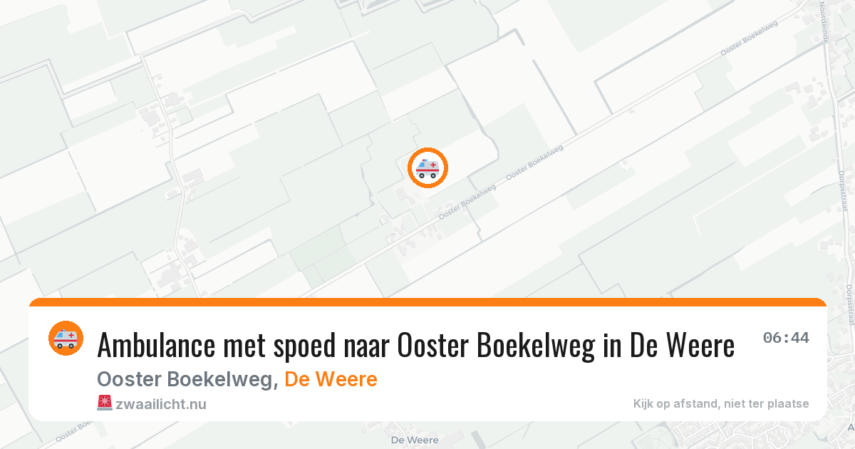 Ambulance met spoed naar Ooster Boekelweg in De Weere — 17 mei 2026