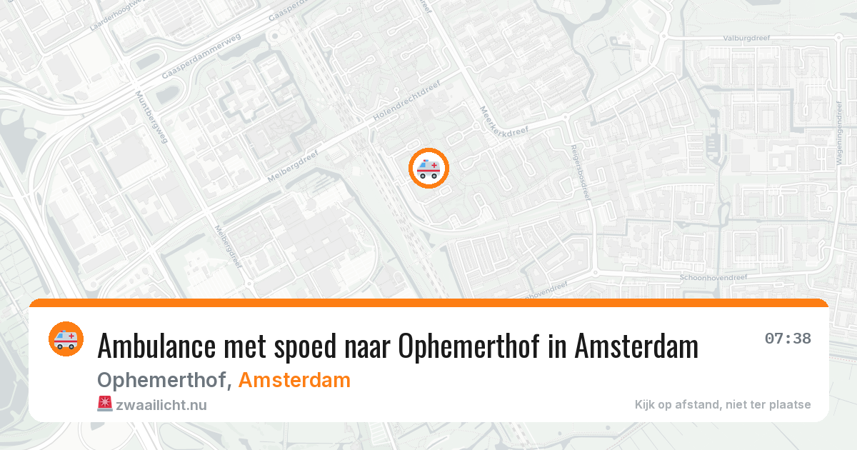 Ambulance met spoed naar Ophemerthof in Amsterdam — 20 jul 2026