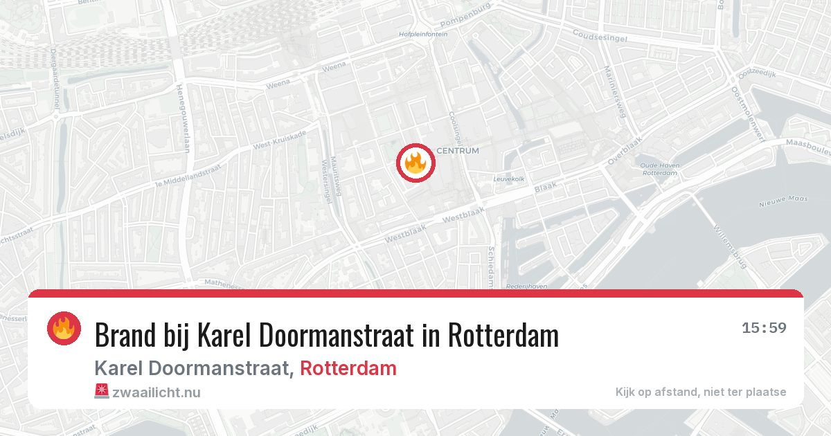 Brand bij Karel Doormanstraat in Rotterdam — 25 mei 2026