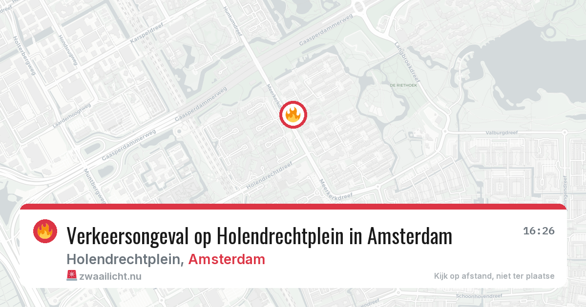 Verkeersongeval op Holendrechtplein in Amsterdam — 23 jul 2026