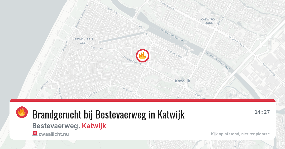 Brandgerucht bij Bestevaerweg in Katwijk — 10 jul 2026
