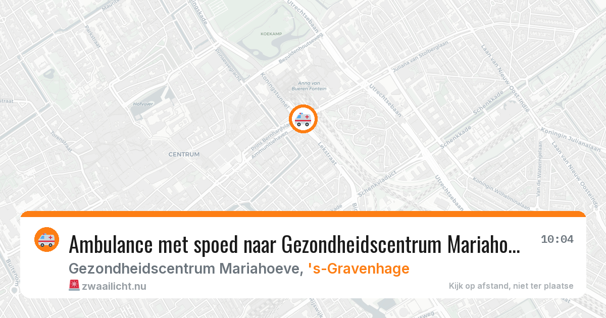 Ambulance met spoed naar Gezondheidscentrum Mariahoeve in 's-Gravenhage — 20 mei 2026