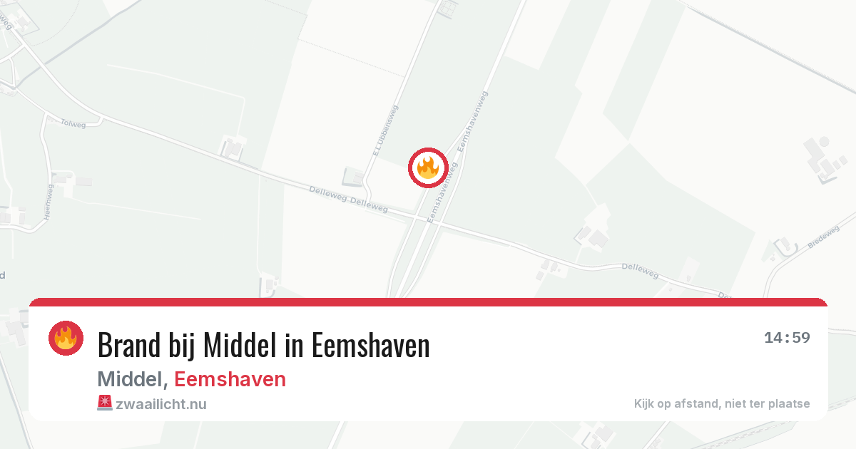 Brand bij Middel in Eemshaven — 20 mrt 2026