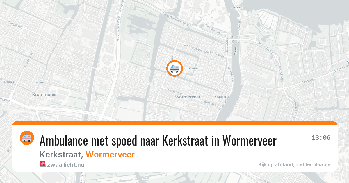 Ambulance met spoed naar Kerkstraat in Wormerveer — 10 jul 2026