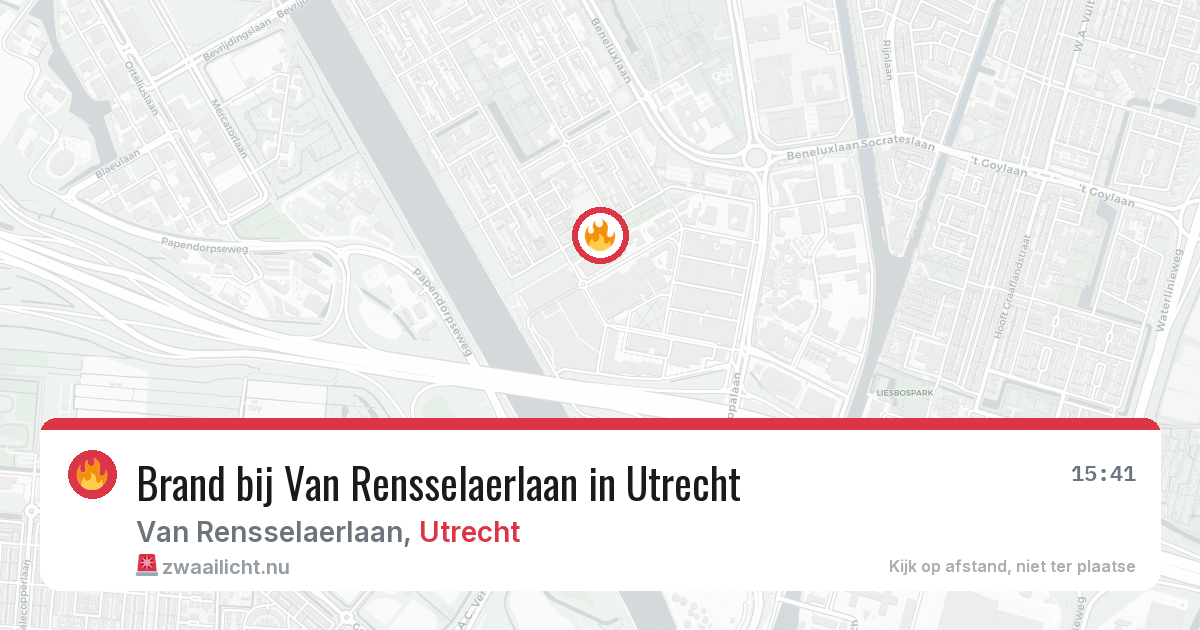 Brand bij Van Rensselaerlaan in Utrecht — 25 jul 2026