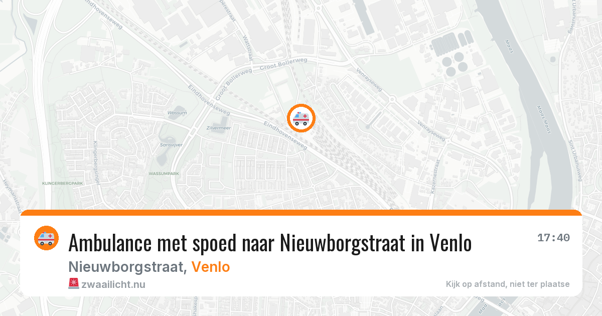 Ambulance met spoed naar Nieuwborgstraat in Venlo — 23 jul 2026