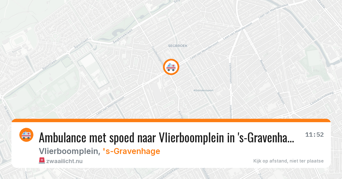 Ambulance met spoed naar Vlierboomplein in 's-Gravenhage — 18 mei 2026