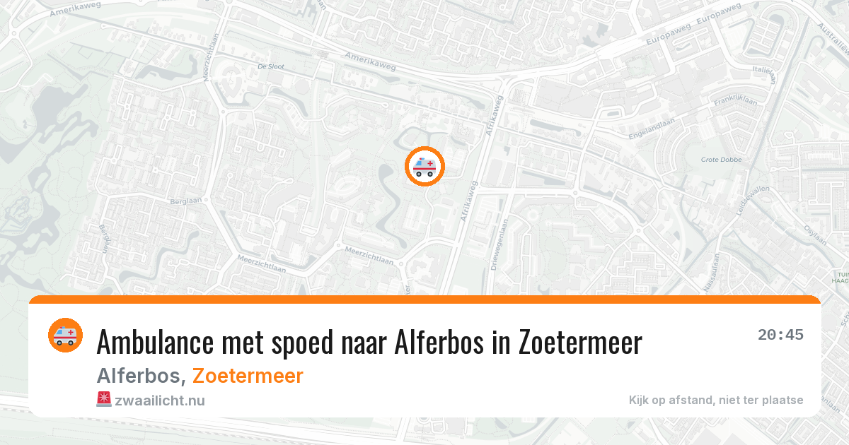 Ambulance met spoed naar Alferbos in Zoetermeer — 7 apr 2026