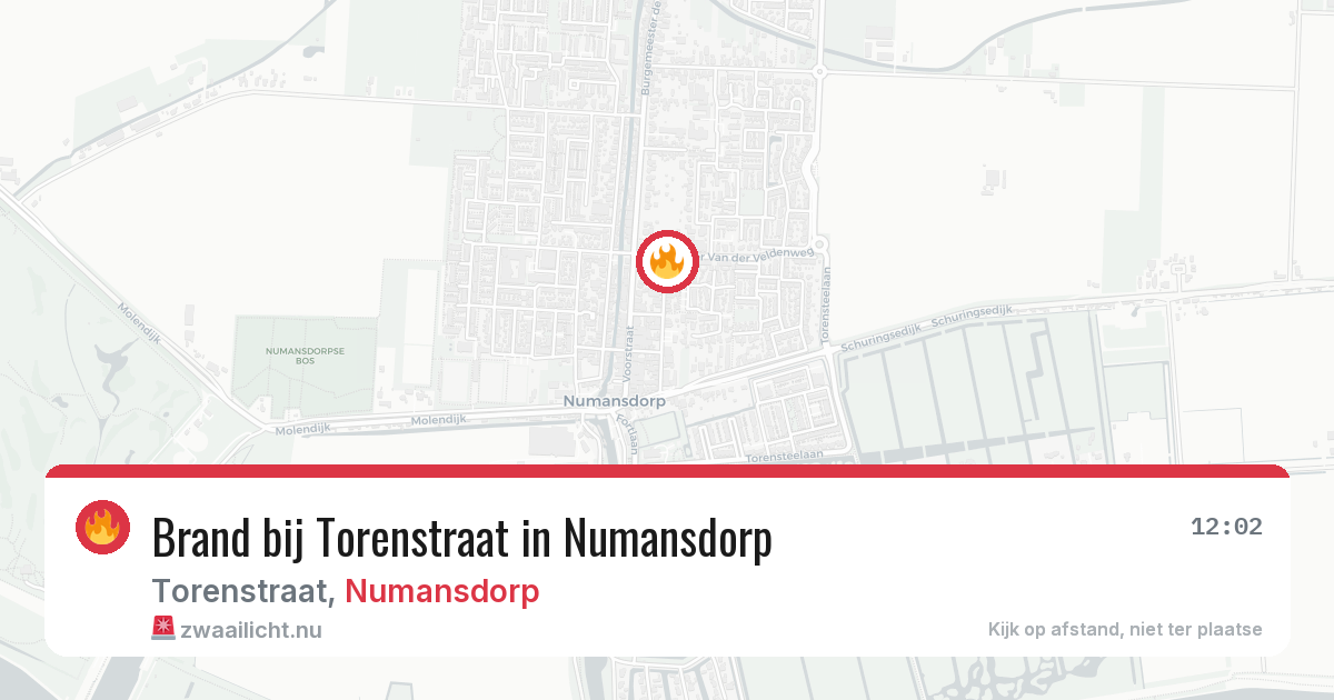 Brand bij Torenstraat in Numansdorp — 6 apr 2026