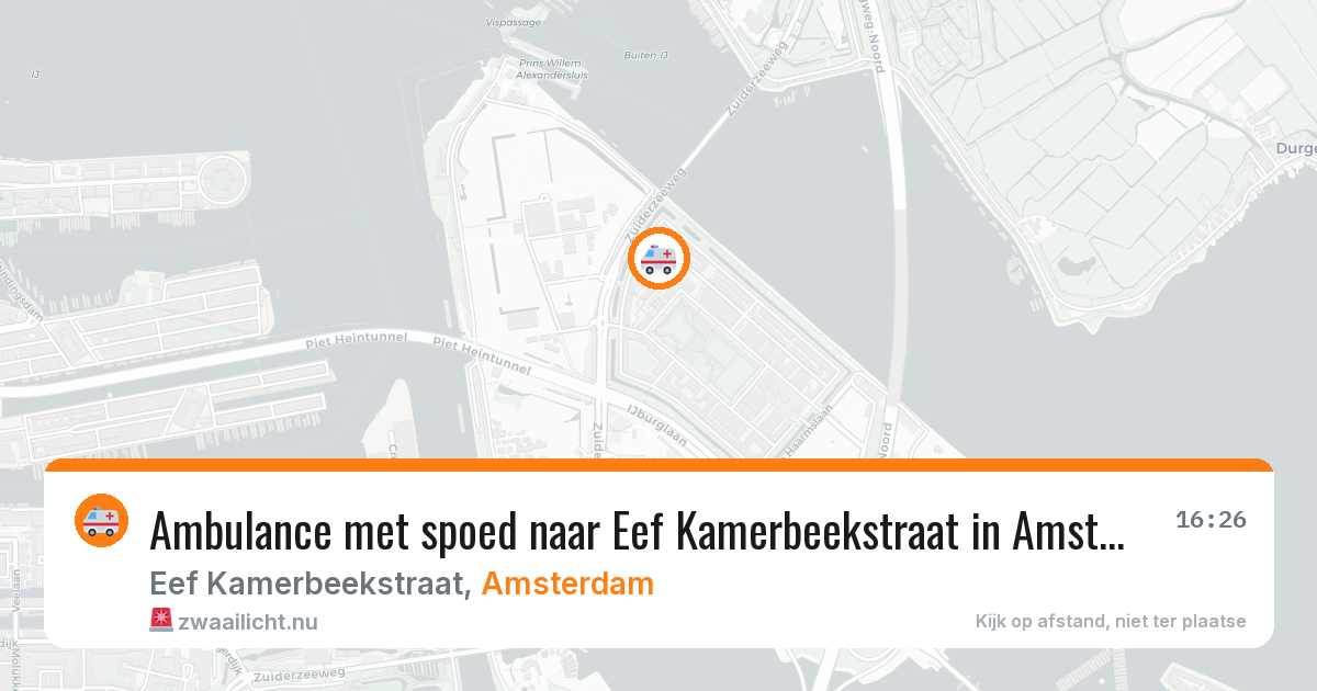 Ambulance met spoed naar Eef Kamerbeekstraat in Amsterdam — 27 mei 2026