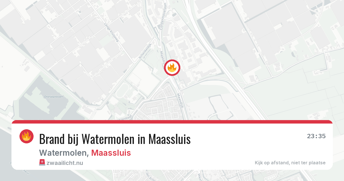 Brand bij Watermolen in Maassluis — 18 mei 2026