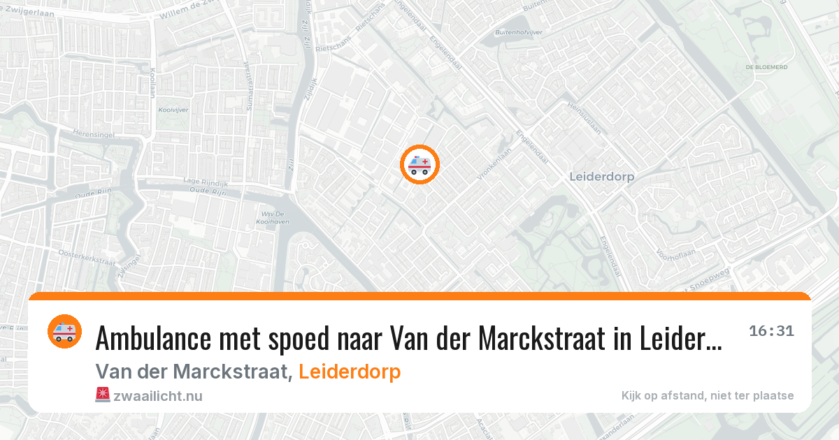 Ambulance met spoed naar Van der Marckstraat in Leiderdorp — 28 mrt 2026
