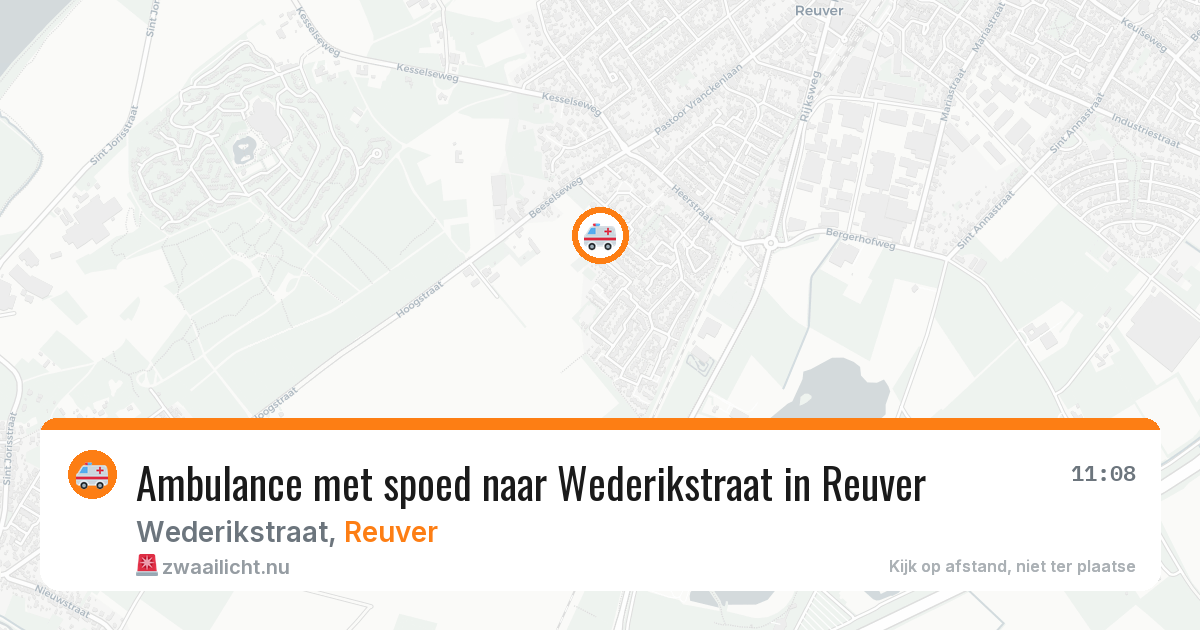 Ambulance met spoed naar Wederikstraat in Reuver — 23 jul 2026