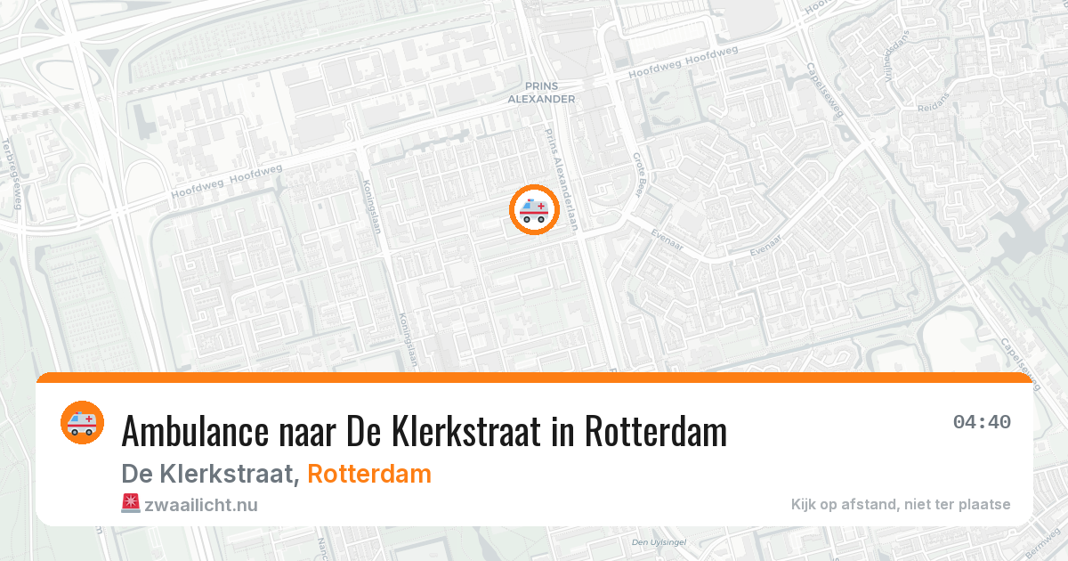 Ambulance naar De Klerkstraat in Rotterdam — 24 jul 2026