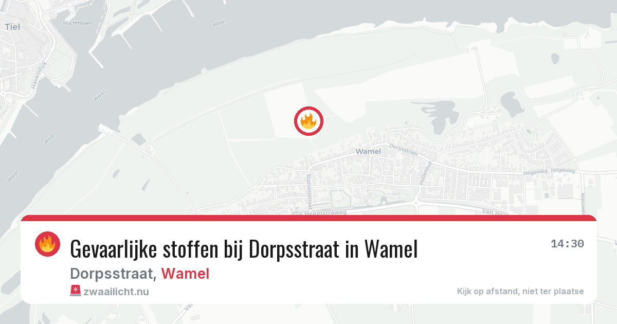Gevaarlijke stoffen bij Dorpsstraat in Wamel — 24 mrt 2026