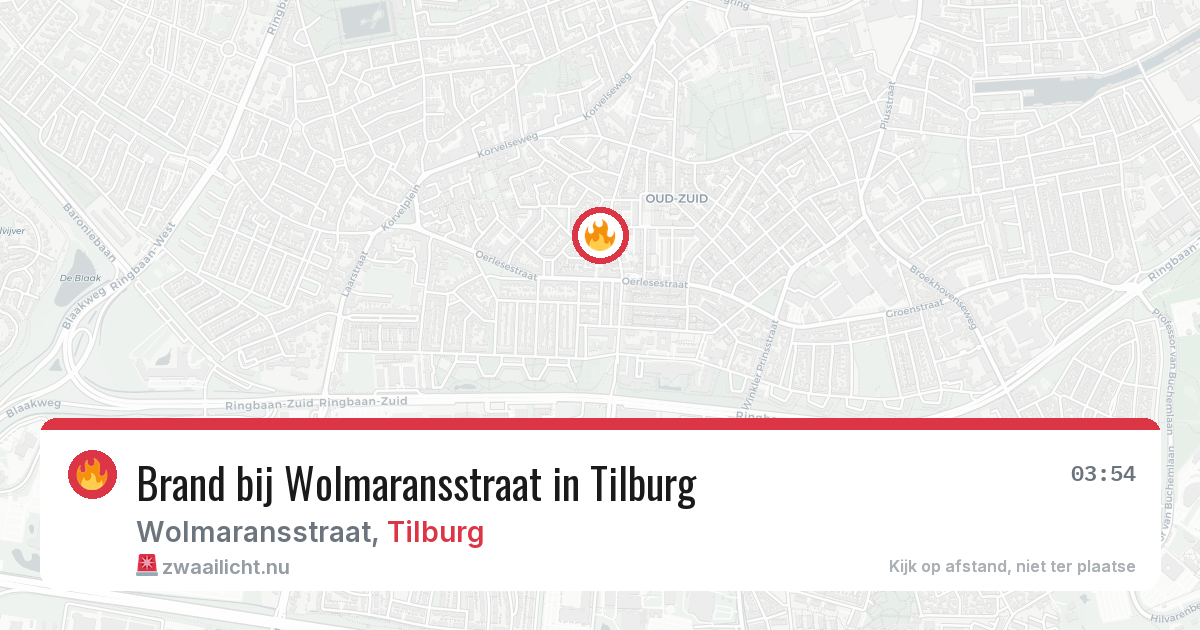 Brand bij Wolmaransstraat in Tilburg — 10 mei 2026