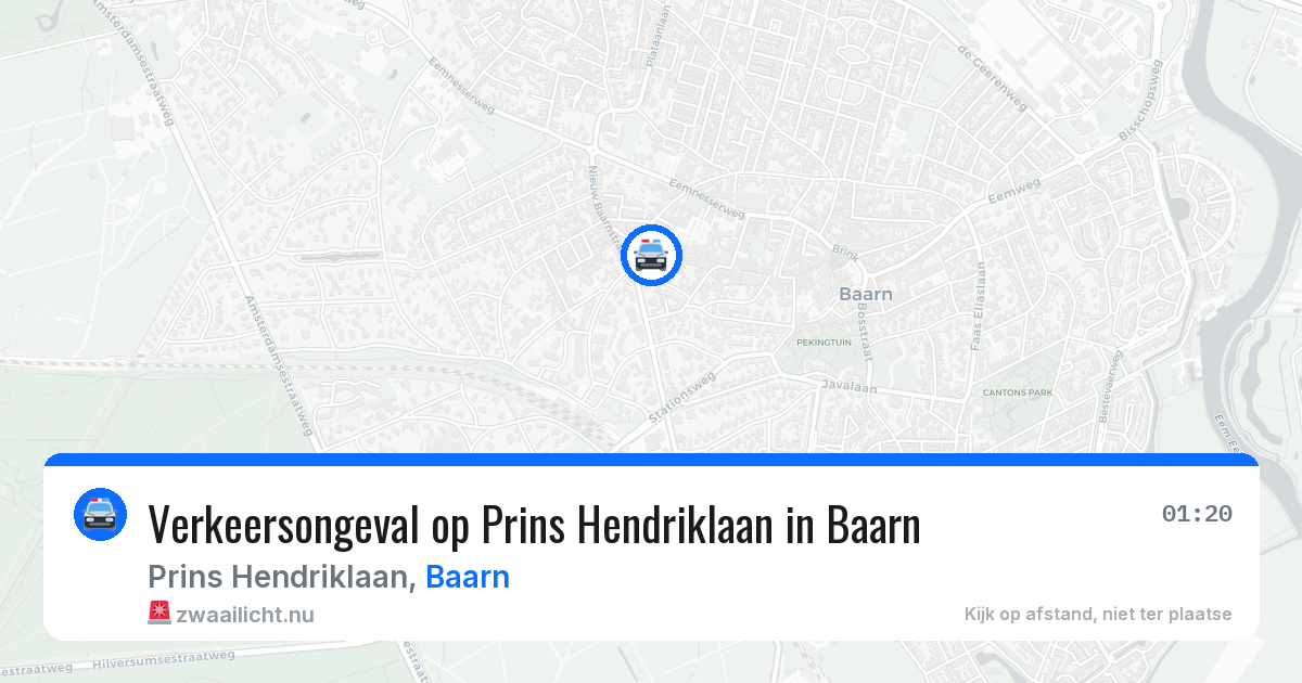 Verkeersongeval op Prins Hendriklaan in Baarn — 31 jan 2026
