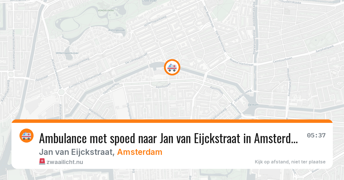 Ambulance met spoed naar Jan van Eijckstraat in Amsterdam — 12 mei 2026