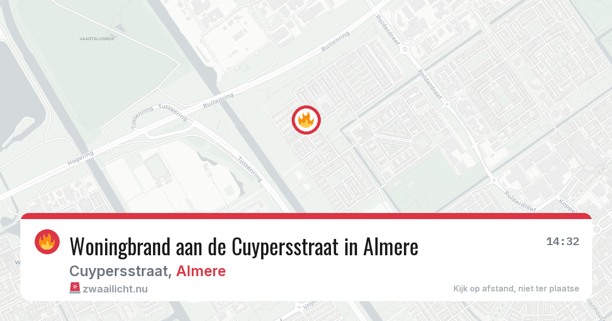 Woningbrand aan de Cuypersstraat in Almere — 26 apr 2026