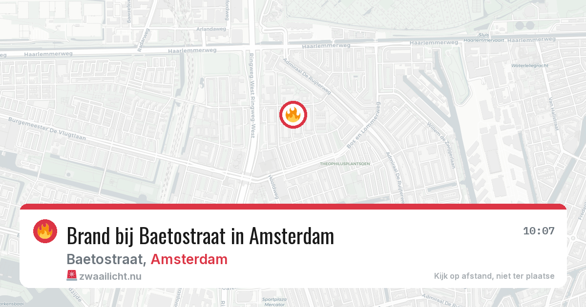Brand bij Baetostraat in Amsterdam — 1 jun 2026