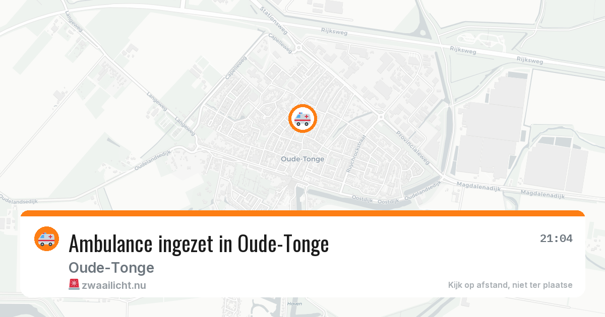 Ambulance ingezet in Oude-Tonge — 14 mrt 2026