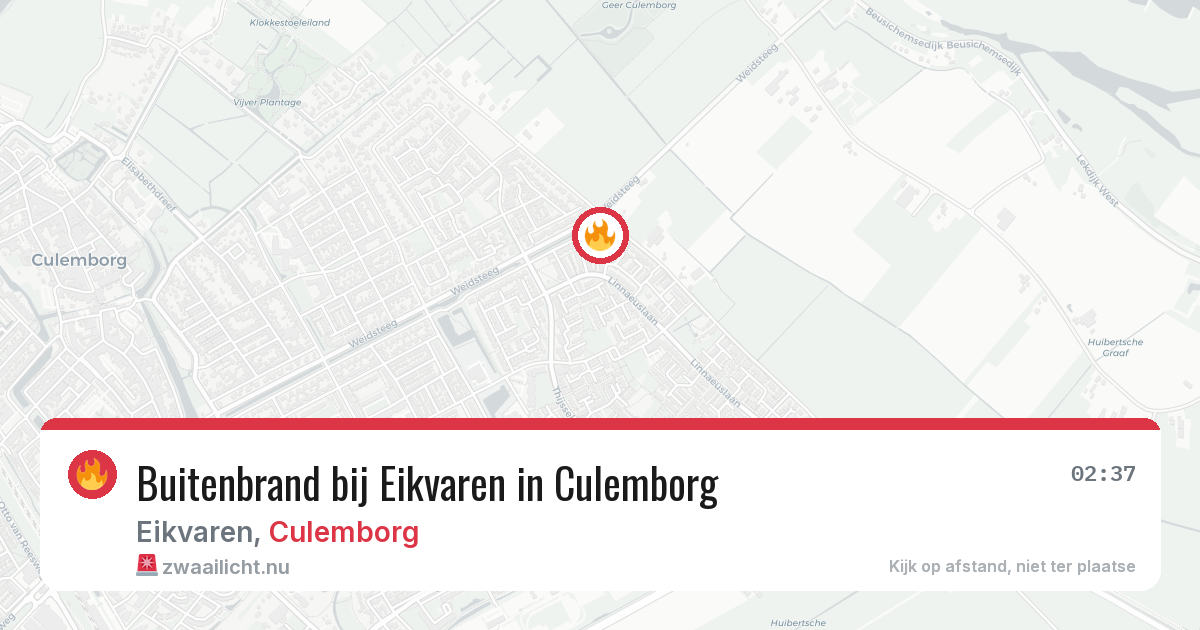 Buitenbrand bij Eikvaren in Culemborg — 27 mei 2026