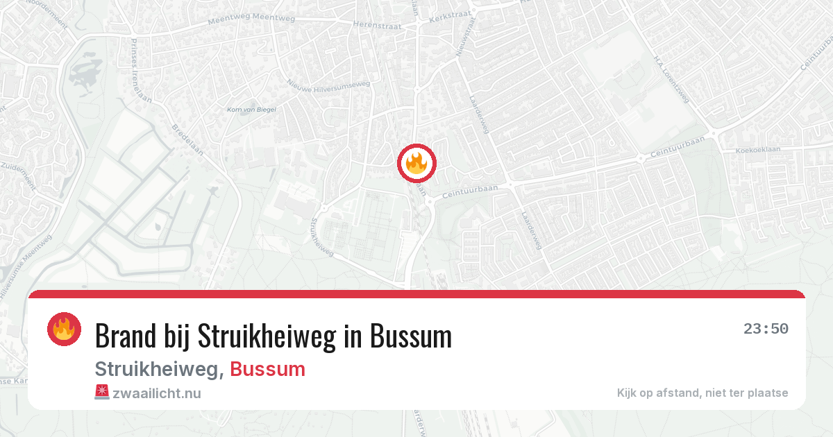 Brand bij Struikheiweg in Bussum — 30 mei 2026