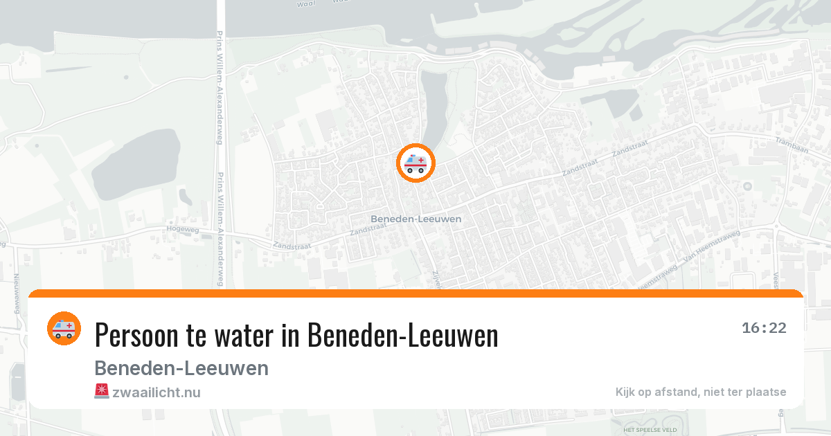 Persoon te water in Beneden-Leeuwen — 13 jul 2026