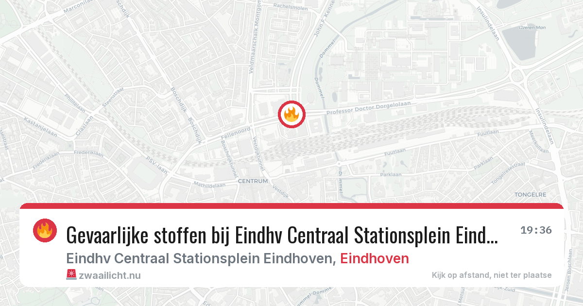 Gevaarlijke stoffen bij Eindhv Centraal Stationsplein Eindhoven in Eindhoven — 14 jul 2026