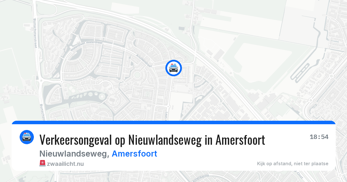 Verkeersongeval op Nieuwlandseweg in Amersfoort — 18 mrt 2026