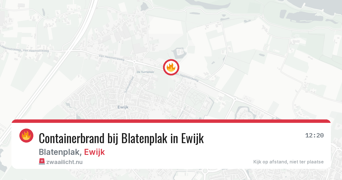 Containerbrand bij Blatenplak in Ewijk — 12 jul 2026