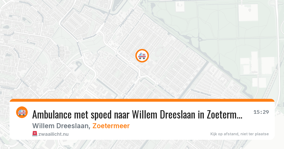 Ambulance met spoed naar Willem Dreeslaan in Zoetermeer — 12 mei 2026